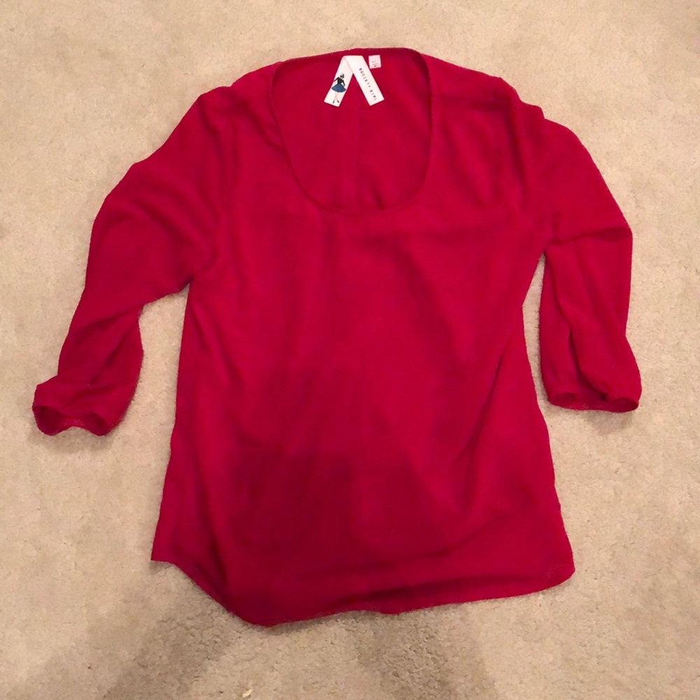 Society girl red blouse top